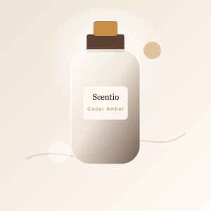 Scentio fragrance bottle visual for cedar-amber-reserve