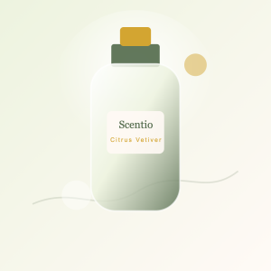 Scentio fragrance bottle visual for citrus-vetiver-blend